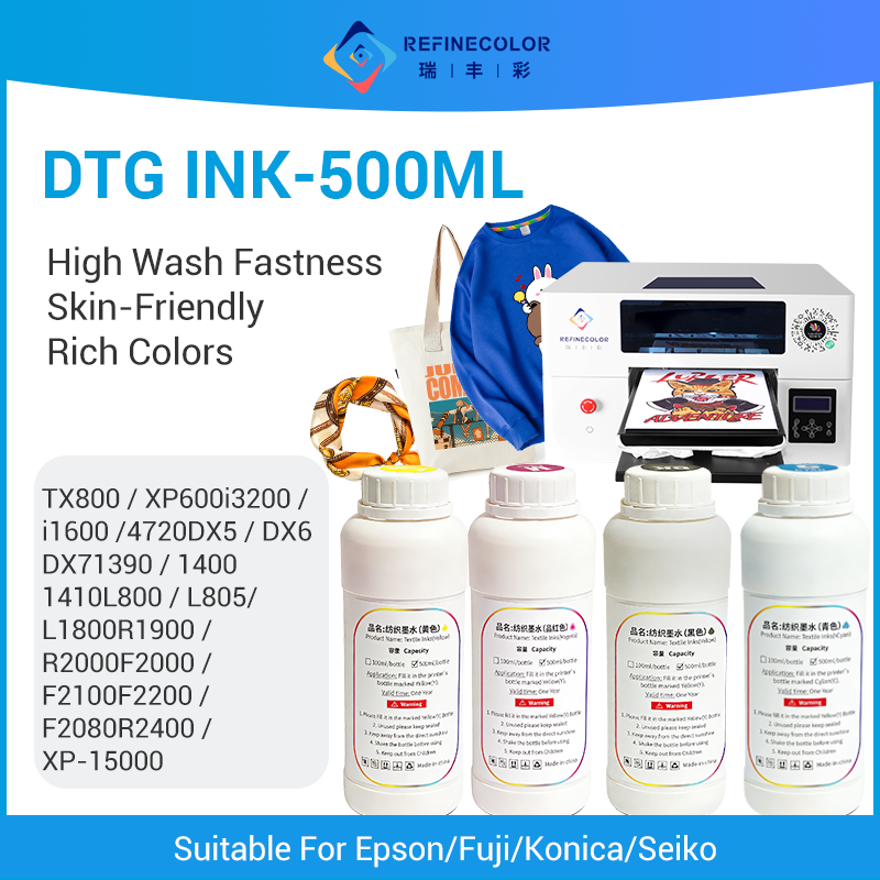 Direct To Garment Ink - Refinecolor 500ML/Butelka Tuszu Tekstylnego DTG do