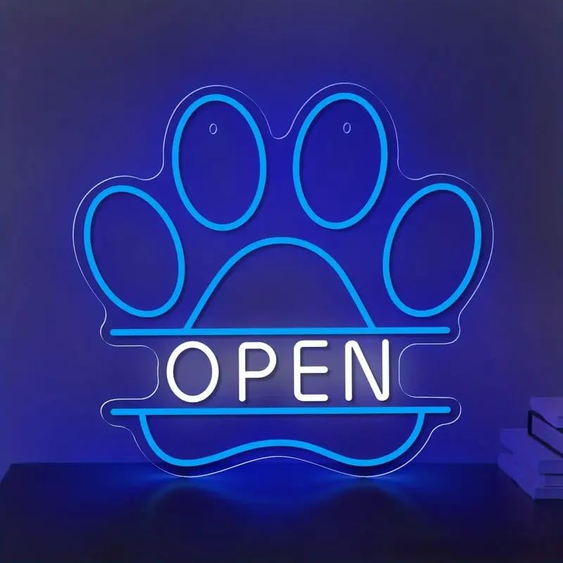 Commercial Printing Shop - Neon LED USB Ściemnialny Nadruk Łapy